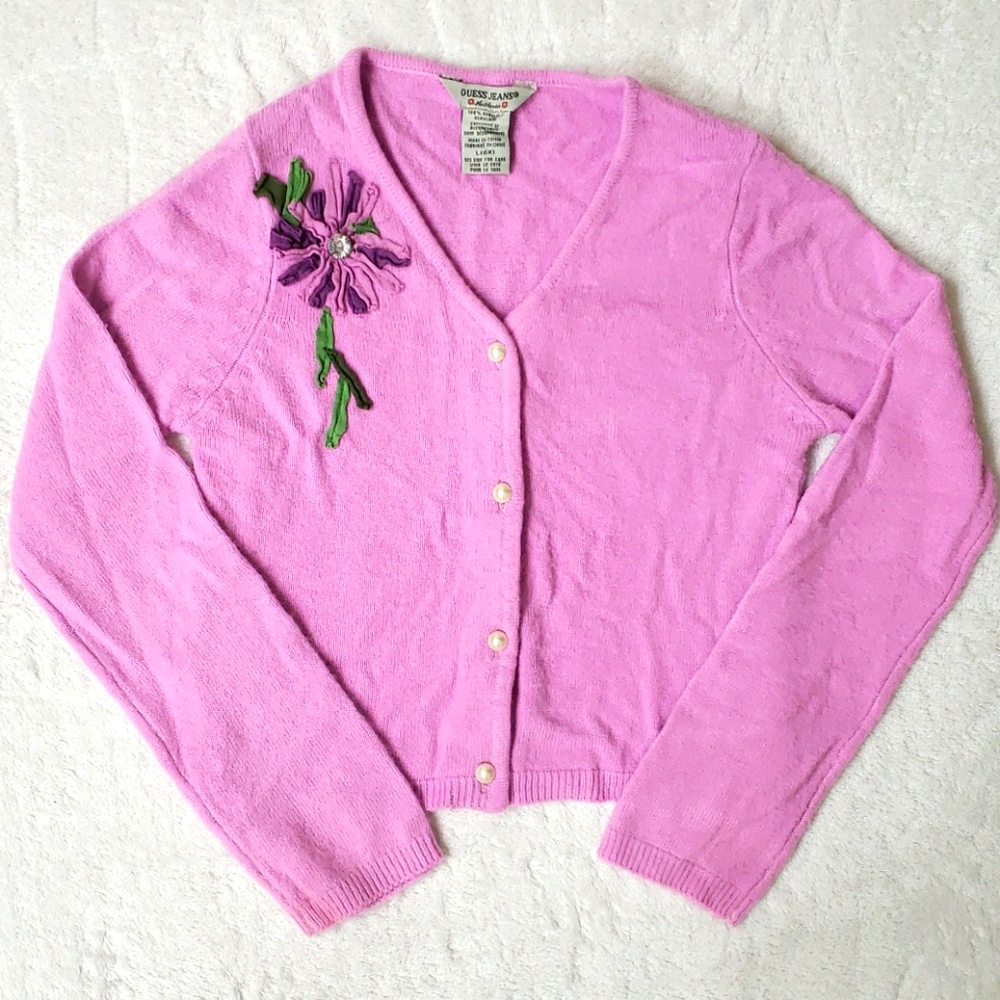 Girls Guess Jeans 6X lavendar button down jacket